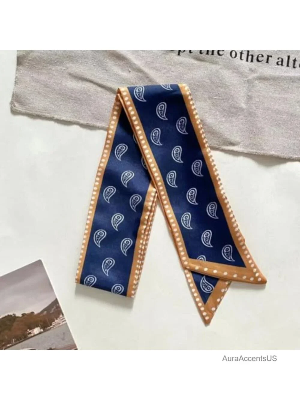4 Pcs Silk Feel Fashion Scarves, Versatile Headband Neck Scarf Set